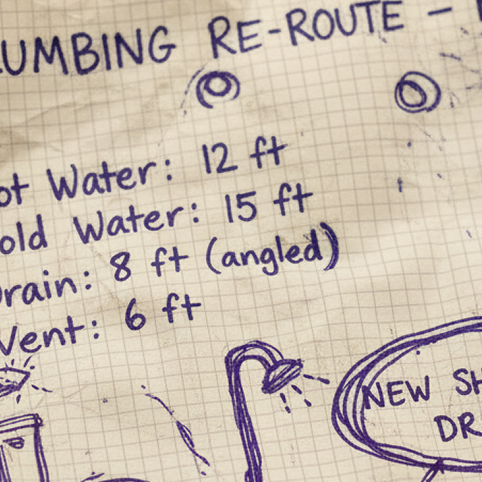 Floor plan drawing for construction estimate